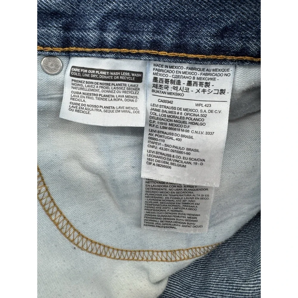 Levi's 505 Size 42x30 Blue Denim Jeans Regular‎ Fit Straight Leg Red Tab
